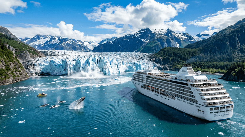 Alaska glacier viewed from cruise ship